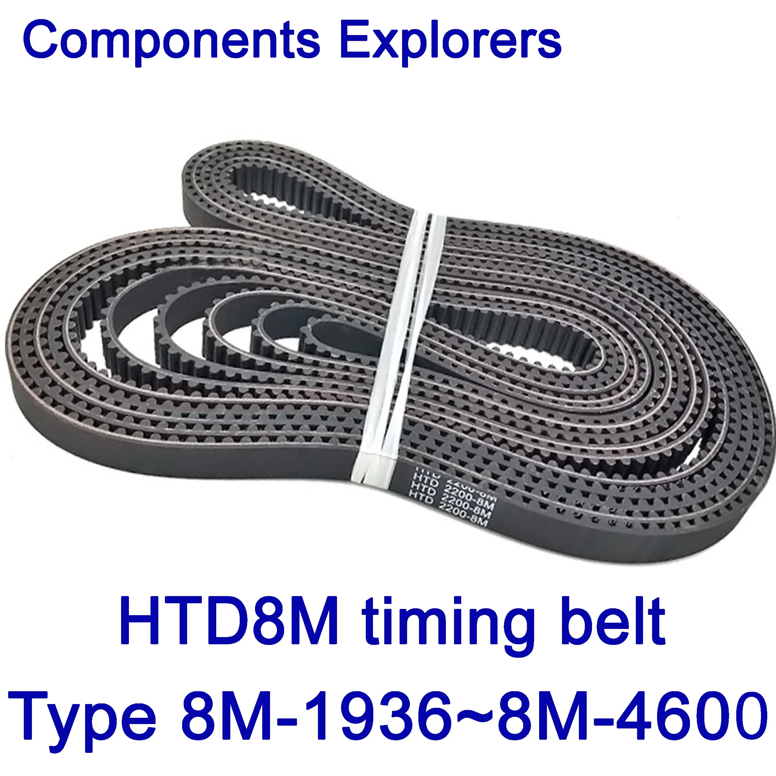 HTD8M резиновые ремни с замкнутой петлей, синхронный ремень шириной 10/15/20/25 мм HTD 8 м-36/2688/3048/3080/3200/3720/3824/4312/4600