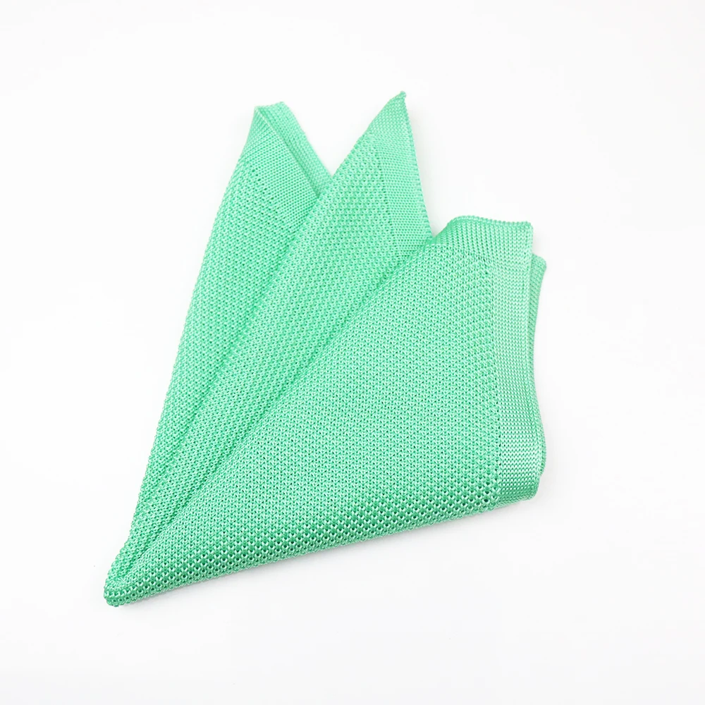 2025 Winter Design Mens Knitted Pocket Square Khaki White Solid Color Handkerchief Wedding Groom Suit Accessories Daily Hanky