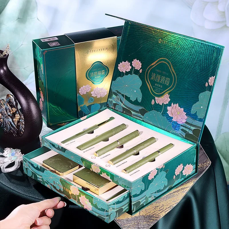 Spring and Jingming Style Makeup Gift Box Lipstick Cushion Foundation Full Set Beauty Set Box Chinese Style Makeup Gift Box 4