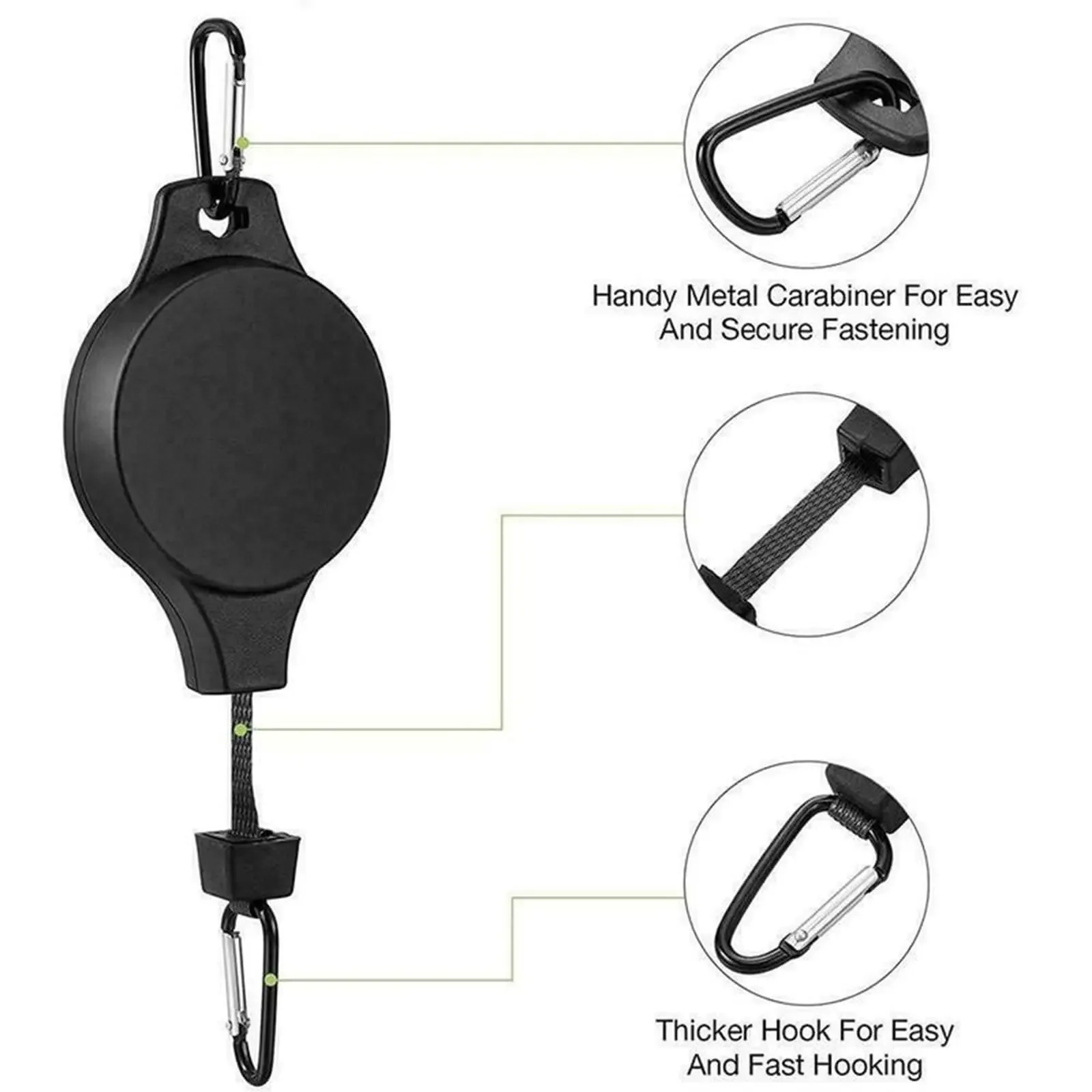 Heavy Duty Adjustable Plant Hanger Pulleys with Auto Lock and Easy-Lower Feature