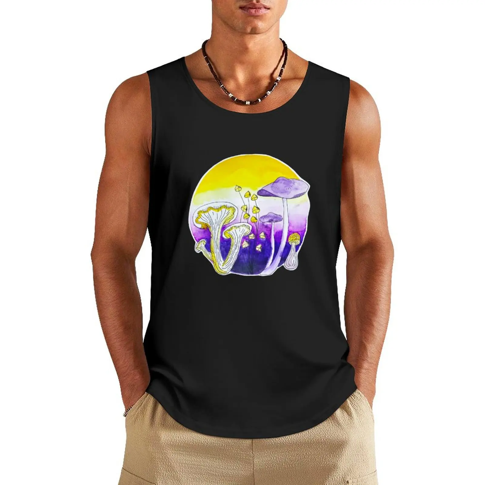 nonbinary mushrooms Tank Top t-shirt for man Gym T-shirts for men