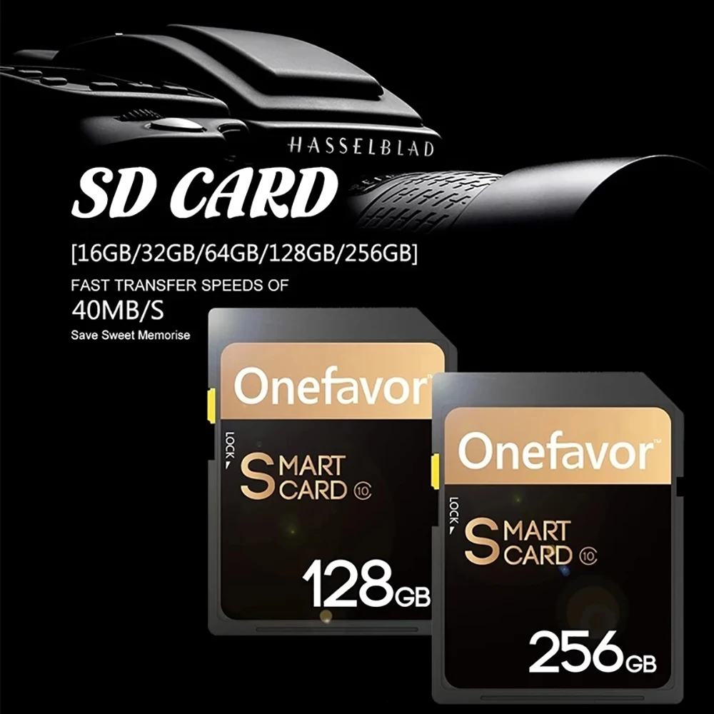 Onefavor Professional SDHC ޸ ī 64GB 32GB 16GB SD ī C10  PCMCIAִ Nikon Canon ī޶   90 ް Ʈ/