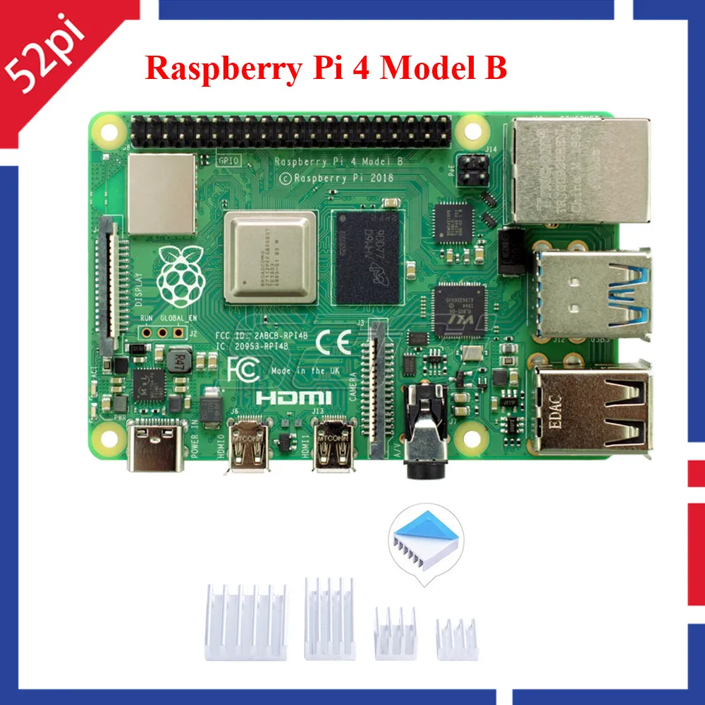 In Magazzino! Raspberry Pi 4 Modello B Con 2Gb/4Gb/8Gb Ram (Nuovo 2019) 64Bit Quadcore 1.5Ghz