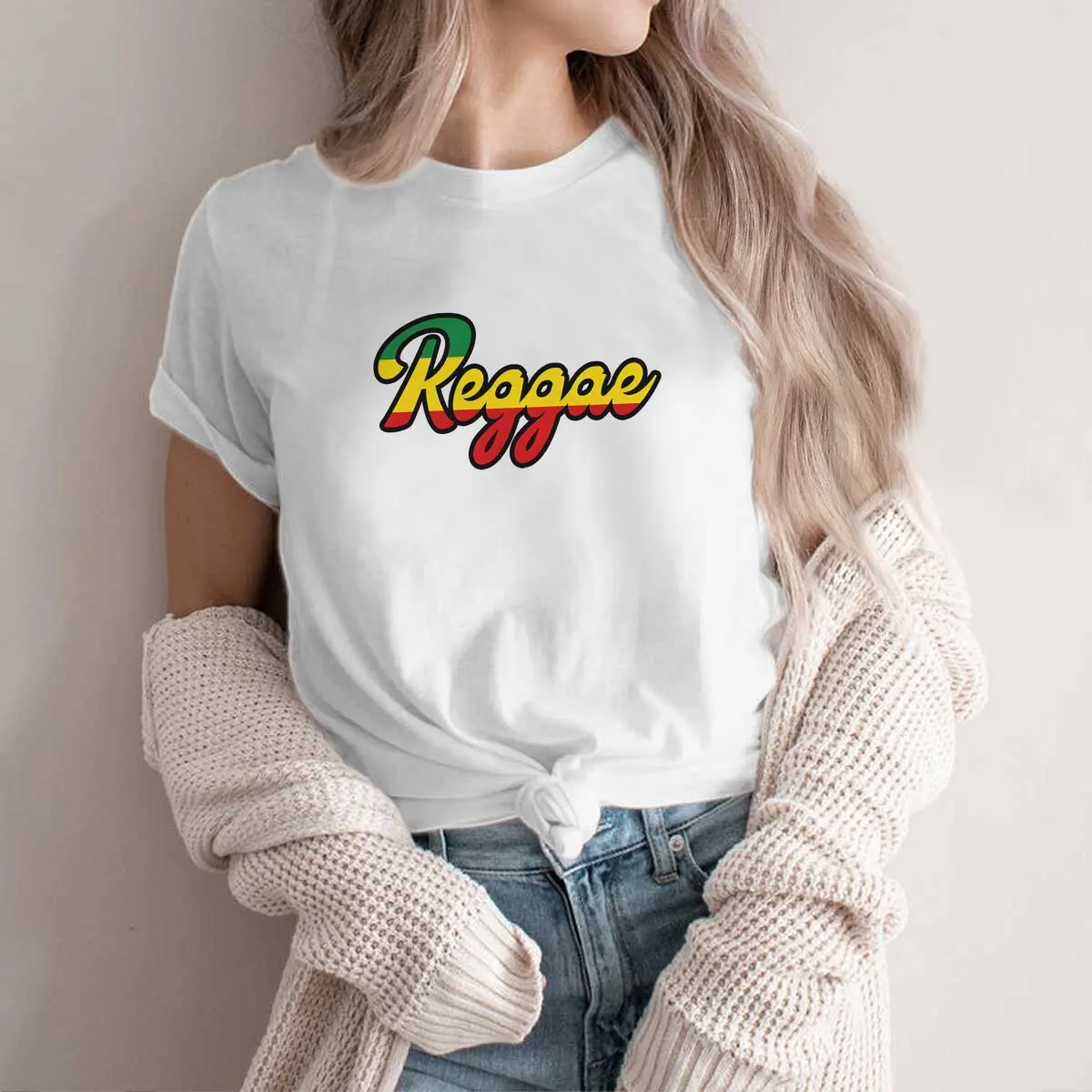 

Rasta Design Polyester TShirt for Women Reggae_1 Basic Casual Sweatshirts T Shirt Trendy