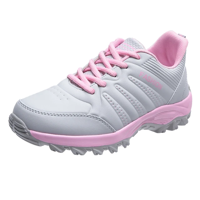 Shoes Non Slip Tennis Soft Thick Sole Casual Light Sports Lightly  Waterproof Design Pink PU Leather Sneakers for Women Running - AliExpress