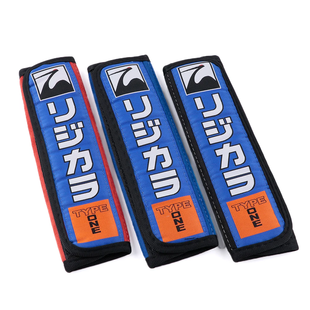 2pcs SPOON Sports JDM Style Suede Seat Belt Cover Soft Harness Pads Shoulder Pad, seat belt covers