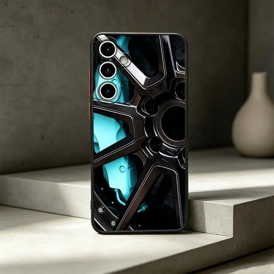 Turquoise Car Wheel Design Phone Case Cover