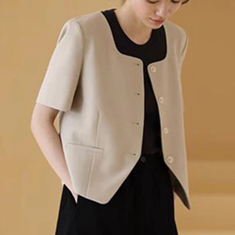 Women's new suit jacket short sleeved summer thin style spring and autumn  blazer woman  women blazers and jackets