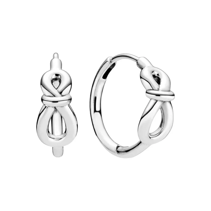 2022 Charm Double Hoop Earrings 925 Silver Fit Original Brand Charms Diy Fine Jewelry Gift For Women Fine Earring Making Gift 