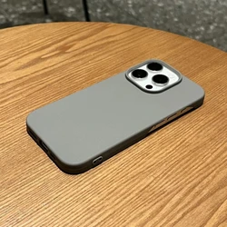 Luxurious Frameless Soft Silicone Cooling Phone Case in Solid Colors - iPhone 12 Pro (Natural Titanium)
