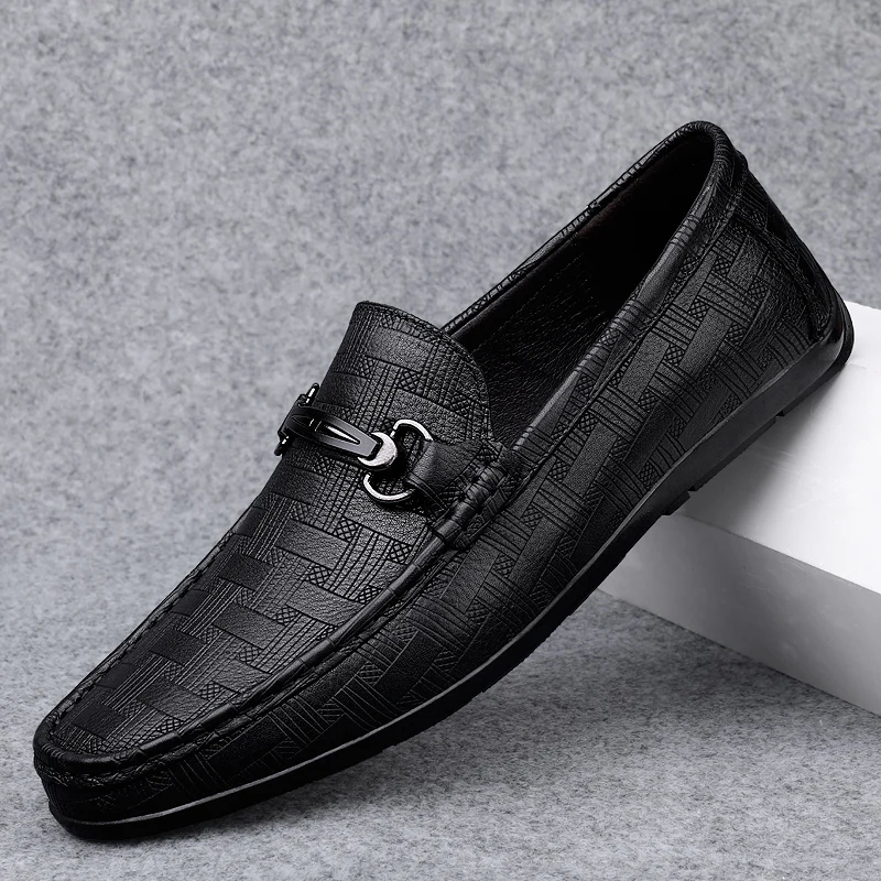 Brand Men's Classic Genuine Leather Loafers Men's Anti slip Driving Shoes Men's Casual Shoes Senior Moccasins Office Shoes