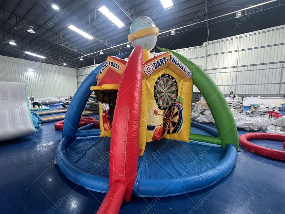 Outdoor World Sport Interactief spel 4 of 5 in 1 Honkbal Shootout Basketbal Dartbord Opblaasbaar Carnaval Combo Sportspel