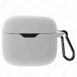 Silicone Protective Case with Keychain for Wireless Bluetooth Earphones (White--)