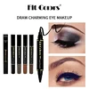 2 In 1 Eye Liner Brow Pencil Waterproof Lasting No-smudge Four Points Eyebrow Tattoo Pen Gray Brown Liquid Liner Makeup Cosmetic 4
