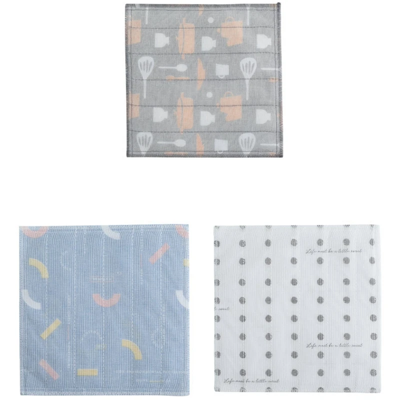 

BEAU-3PCS впитывающая хлопчатобумажная ткань для чистки посуды
