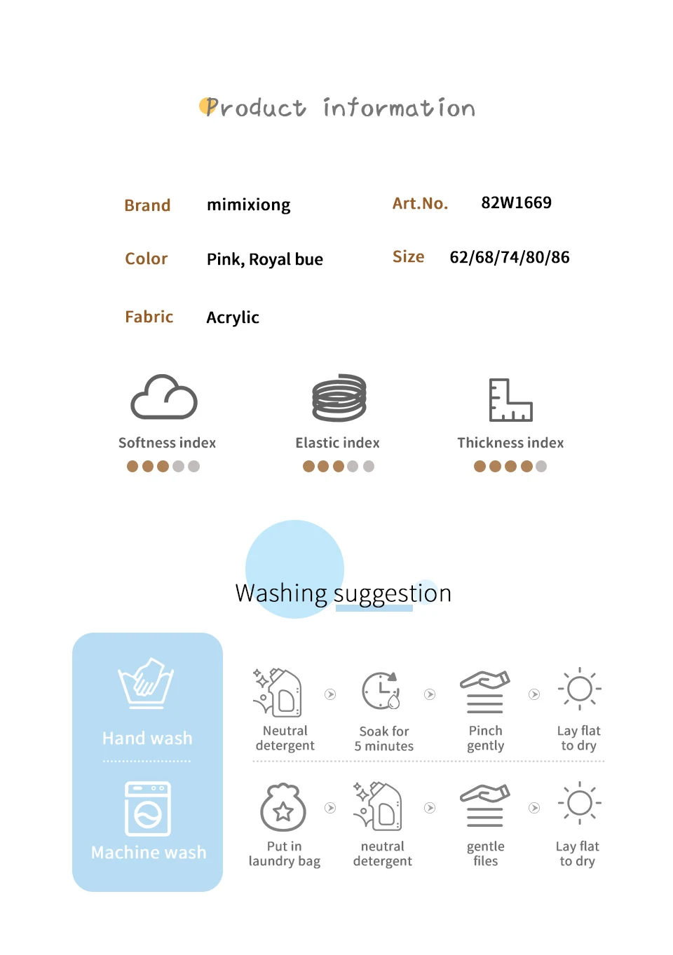 Description Picture 5 of itemWinter Warm Baby Girls Clothes Sets Autumn Outerwear Newborn Infant Long Sleeves Knitted Sweaters Pullovers Tops+Bottoms Outfits