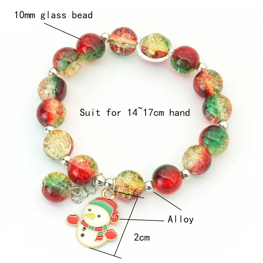 Glass Beads Christmas Bracelet for Women