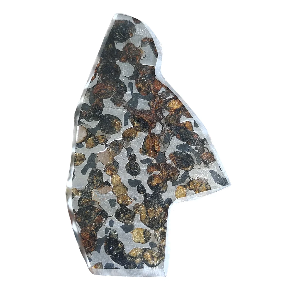 

27g Sericho Pallastie Meteorite Natural olivine meteorite slice Specimen Collection of olivine material - from Kenya - QA394