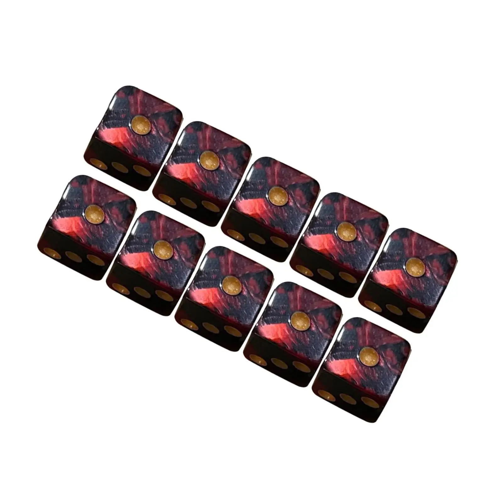 Pack of 10 Six Sided Dices Set 16mm D6 Bar Toys for Role Math Teaching