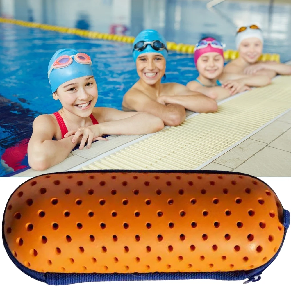 EVA Swim Goggle Case with Clip and Drain Holes