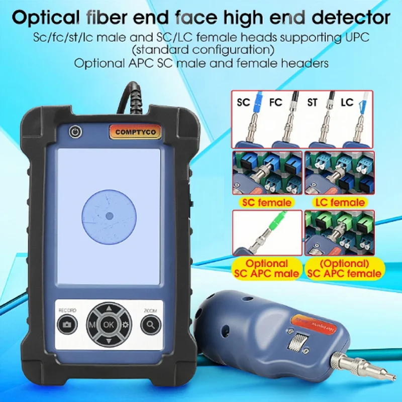

COMPTYCO AUA-400 Fiber Optic Microscope Probe, UPC and APC, 3.5 "Display Screen Monitor