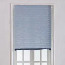 Self-Adhesive Cordless Blackout Pleated Window Blinds - 90cm W x 180cm L (Blind Light Blue)