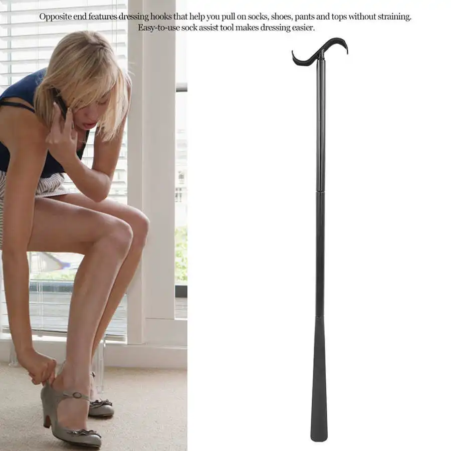 Detachable Long Dressing Stick Portable Shoes Socks Dressing Aids with Shoe Horn Elderly Patients Pregnant Home Assist shoe horn sock aid kit