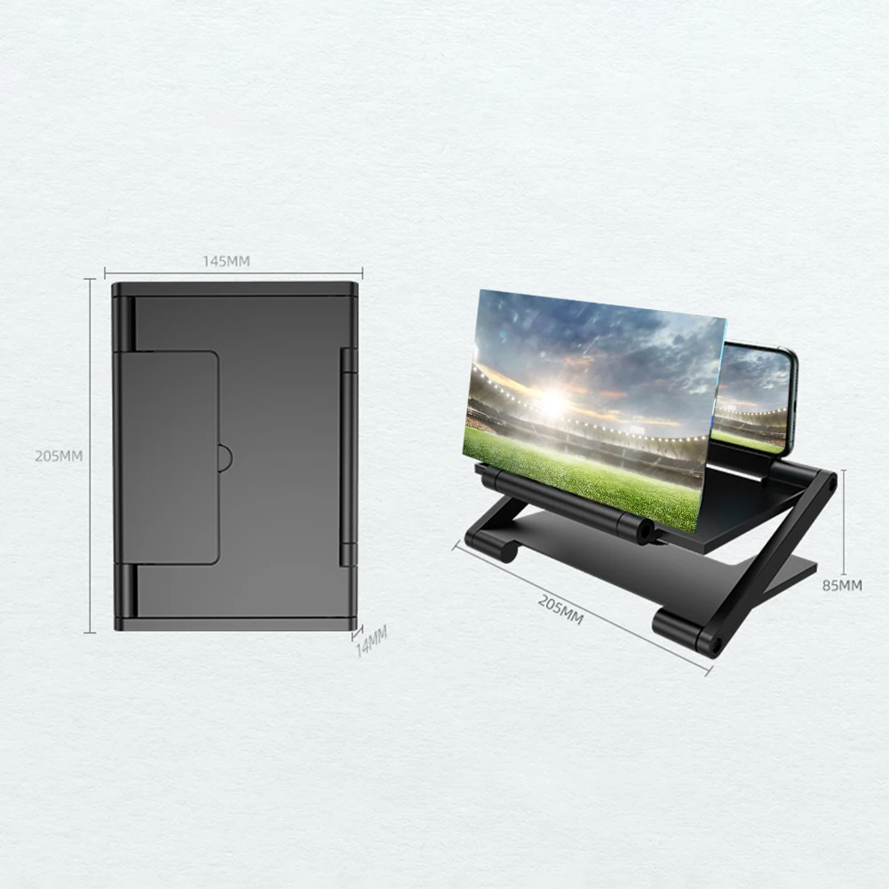 8 inch 3D HD Cell Phone Screen Amplifier Foldable Display Enlarged Stand Holder phone screen amplifier