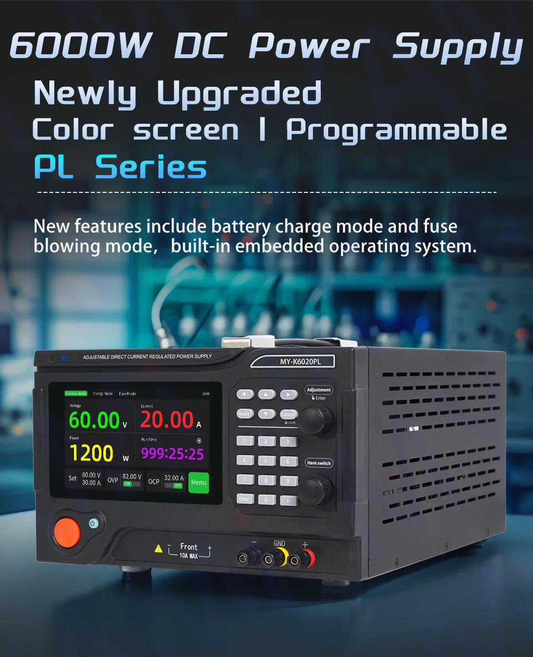 MYAMi 60V 10A 15A 20A 30A 50A 60A 100A Einstellbares Programmierbares Labor-Tischnetzteil AC/DC-Schaltnetzteil mit Batterieladefunktion – Detail 1