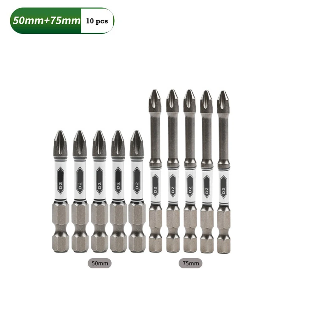 

10pcs 1/4 Screwdriver Bit Set Hexagonal Cross Head Magnetic Screwdriver Bits Nutdriver High Hardness Screwdriver Bits Hand Tools