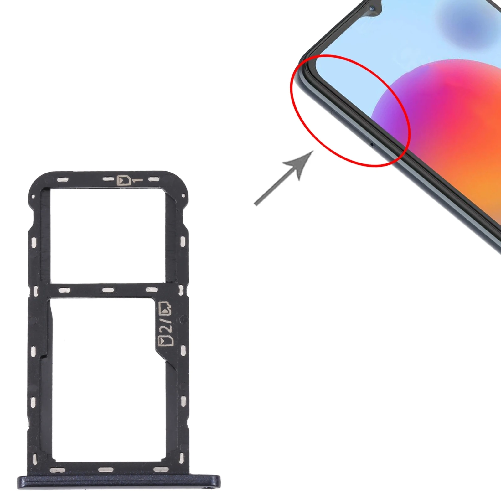

For ZTE Blade A52 SIM Card Tray + SIM Card Tray / Micro SD Card Tray
