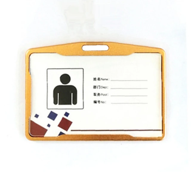 Dipendenti del personale in lega di alluminio titolare della carta di lavoro  ID nome Tag Badge Holder Pass Access Card Cover Case studenti Bus Card  Sleeve - AliExpress