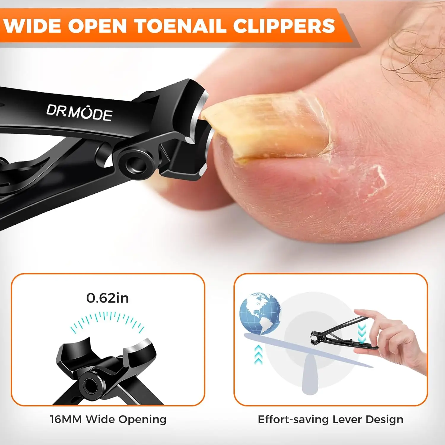 Sheeamy 2024 Clippers for Thick Nails for Seniors Angled Head Large German Toe Nail Clippers Heavy Duty Nail Clippers 5