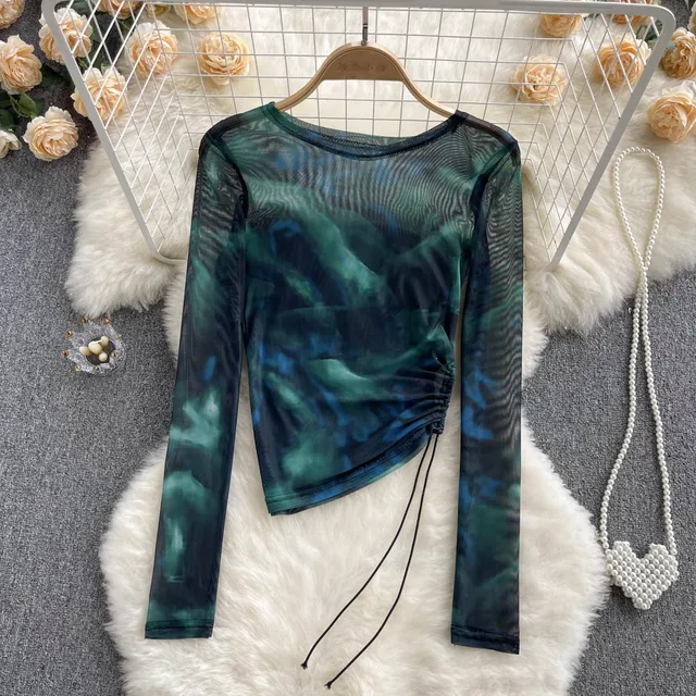 カットソー(長袖/七分) tie dye sheer cut&sew aere Sb881268cc8c04161bb406ba3f6bad