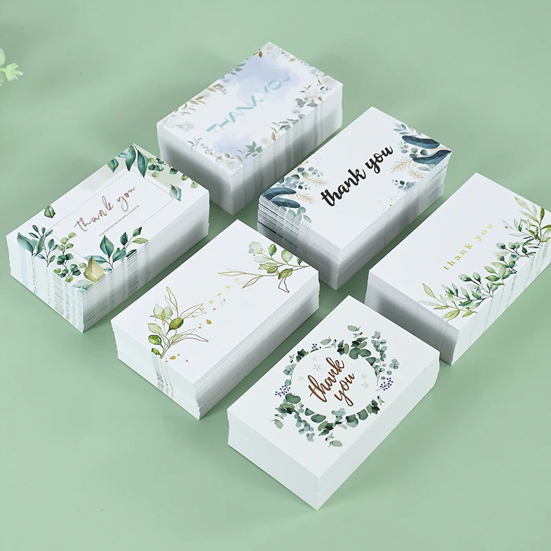 

50pc Leaf White Green Eucalyptus Wedding Engagement Banquet Thank You Card Meal Plate Card Process Reminder Cards Party Supplies