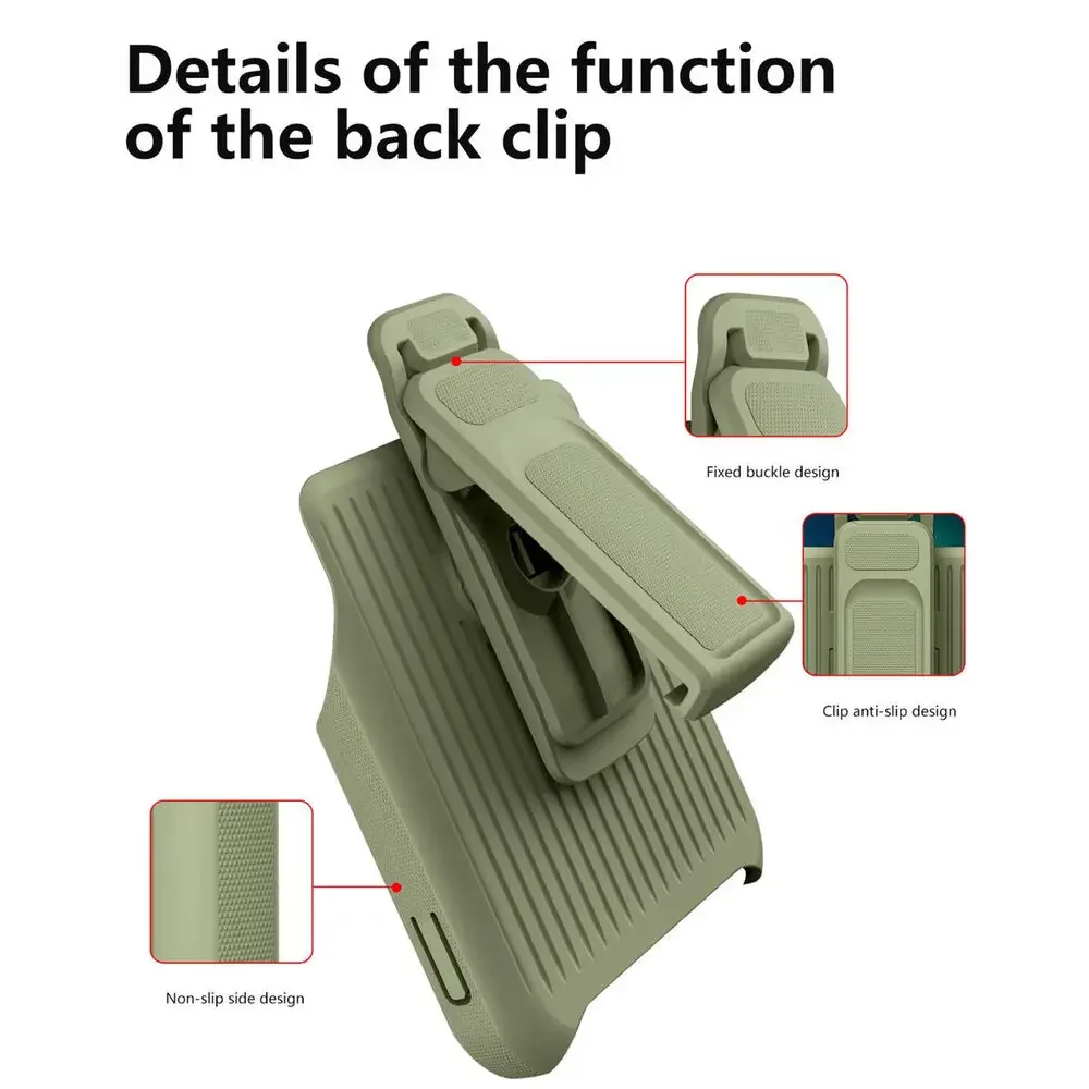 Super Armor Frame CoverFor iPhone 14 Plus 15 13 Pro Max 12 11 Rugged Shockproof Outdoor Heavy Duty Stand Silicone Case+Belt Clip