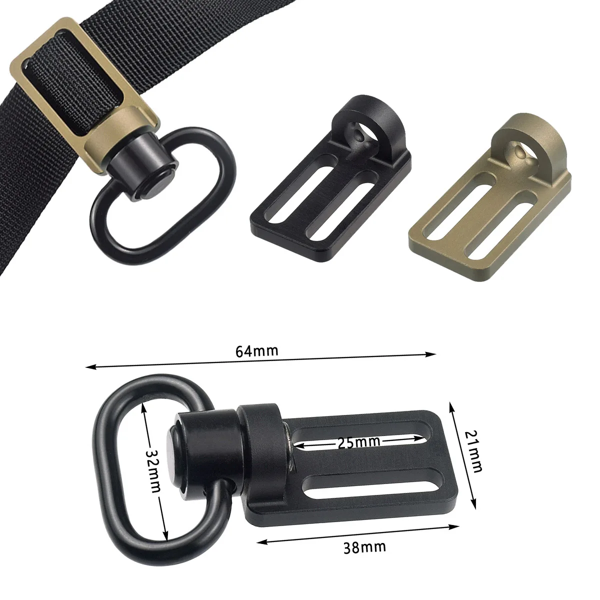 Sling Swivel Adapter Tactical RSA GBB QD Slings 20mm Rail Airsoft Rifle Hunting Buckle Clip Accessories AR15 AK47