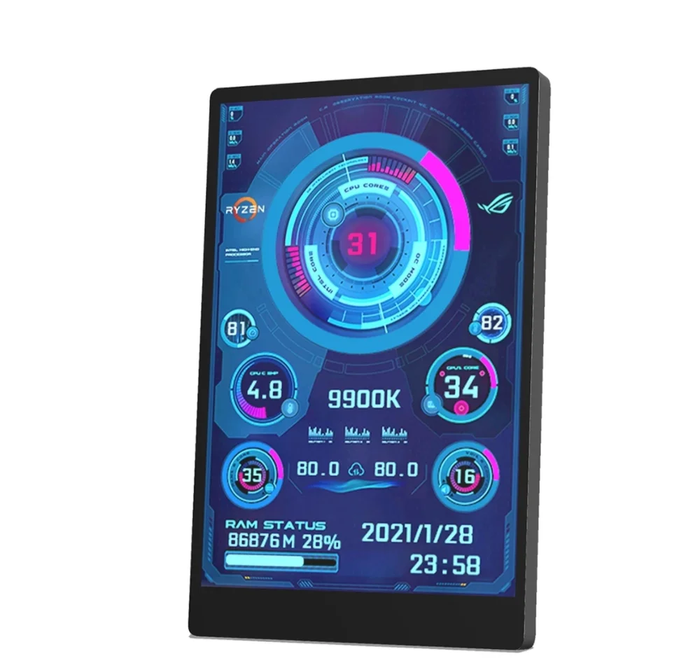 Xuan Fang 3.5 Polegada Ips Tipo-c Tela Secundária Computador Cpu Gpu Ram Hdd Monitorusb Display para Livremente Aida64 Mini Monitor