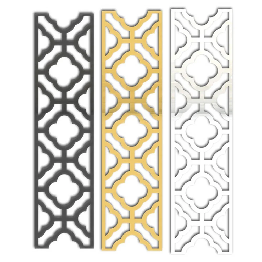 20x5cm 6/12pcs Acrylic Mirror Wall Stickers Used For Boundaries Corner Lines Living Room Edge Strips Office Walls Home Decoration