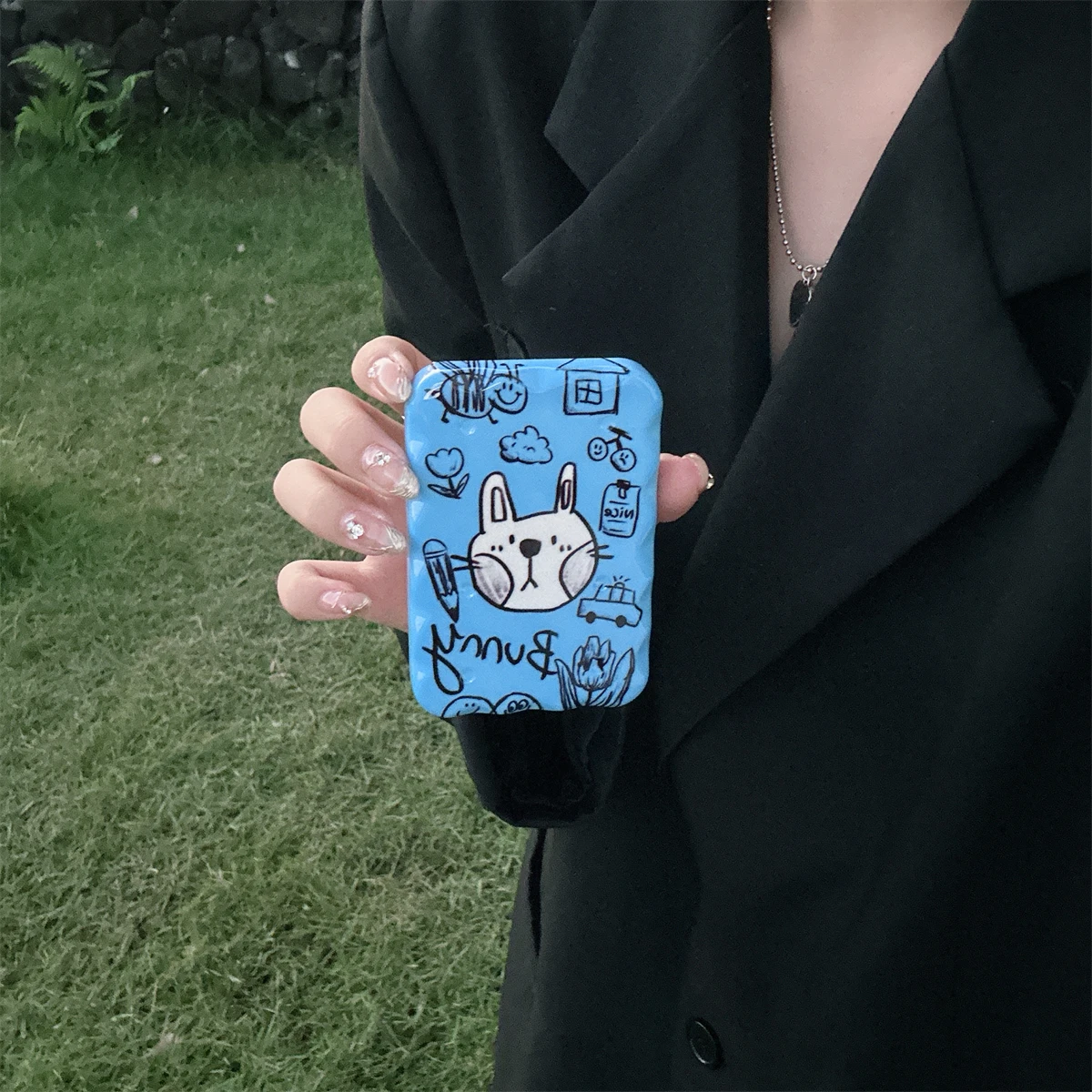 Blue background rabbit Appearance Suitable for iphone Original external battery protection cover and charging treasure case