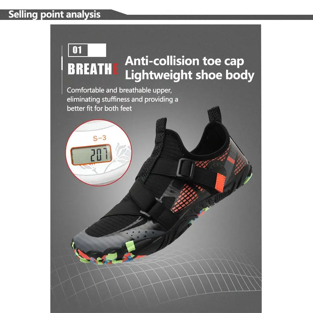 1 Pair Barefoot Water Shoes For Men Women Quick-drying Breathable Non-slip Shoes For Beach Snorkeling Surfing Swimming