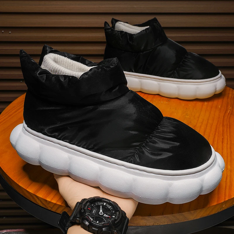 Winter Men Warm Shoes Home Cotton Shoes Outdoor Non-slip Waterproof Couple Snow Boots Women Casual Comfortable Plush Boots