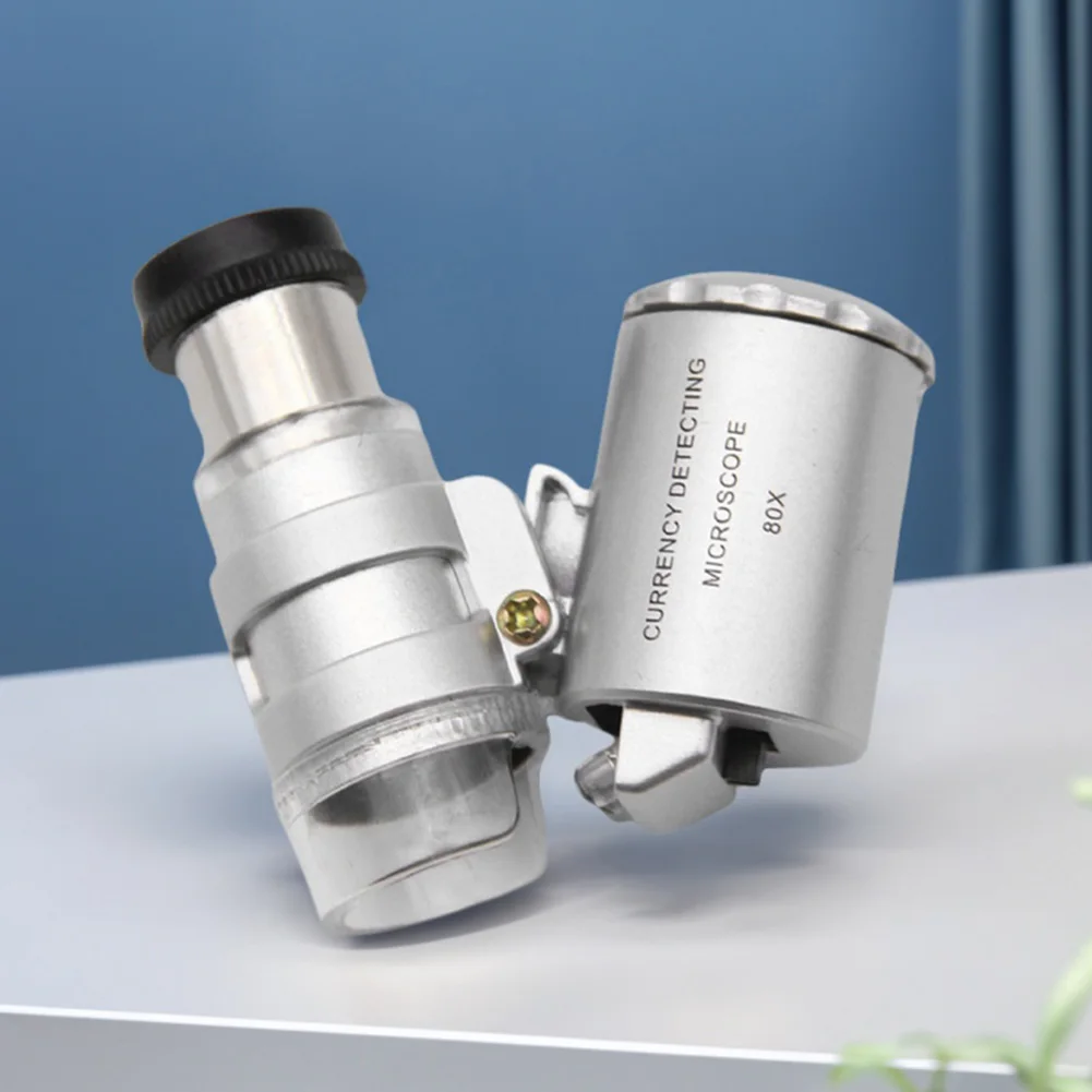 Jewelry Appreciation Microscope with LED Adjustable Jeweler Loupe Illuminated Handheld Magnifying Glass for Jewelry Observation