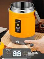 Boîte à déjeuner électrique portable 100-240V, cuiseur à riz pour voiture 12V, isolation thermique, boîte à déjeuner en acier inoxydable 304, doublure Double couche 3