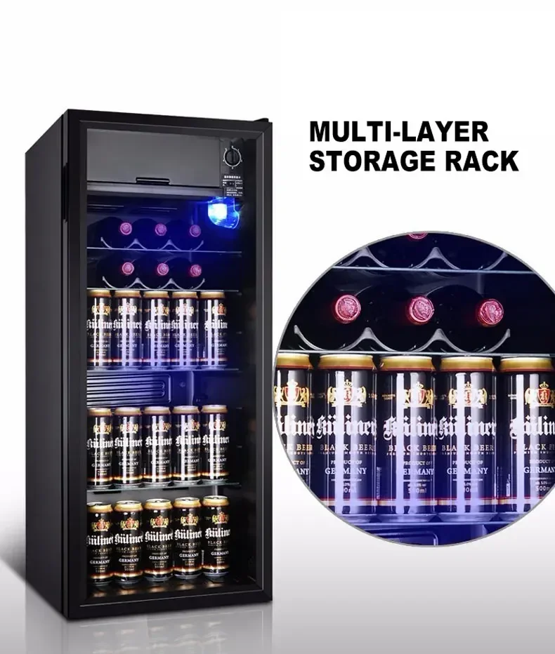 New Household Refrigerated Fresh-keeping Cabinet Small Glass Wine Storage Cabinet Commercial Vertical Freezer Refrigerator