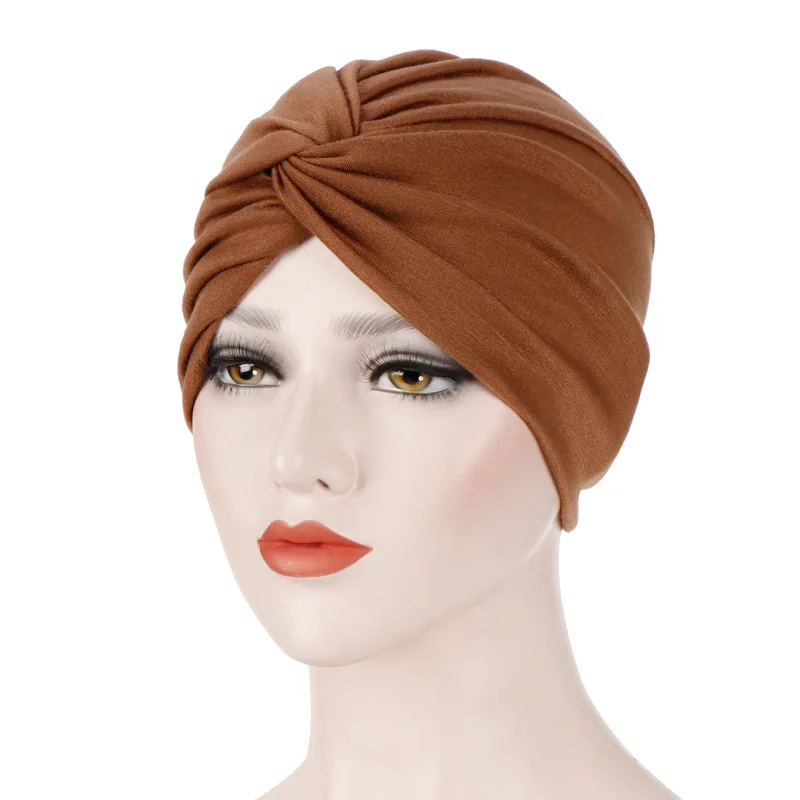 

KepaHoo Muslim Twist Knot Chemo Cap Cancer Hat Turban Hat Bonnet Head Scarf Wrap Indian Hat Beanies Skullies Arab Islamic Cap