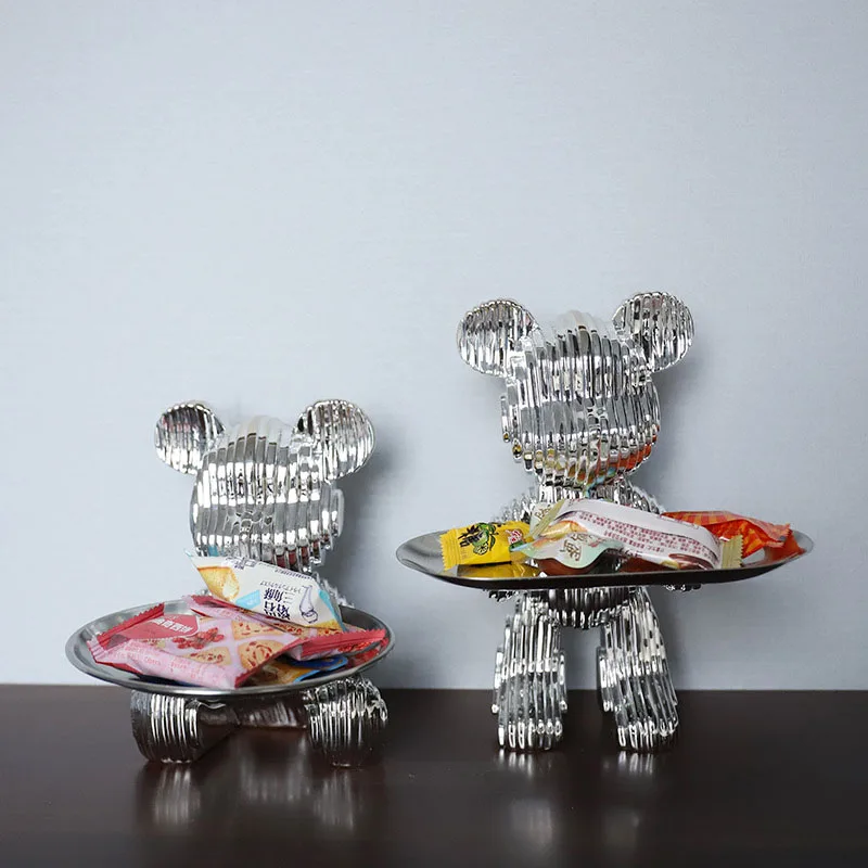 

Nordic Storage Bear Tray Resin Ornaments Household Porch Living Room Desktop TV Cabinet Ornaments Home Decoration Accessories