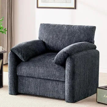 Chenille Oversized Mid-Century Accent Chair – 38.6" Wide 1