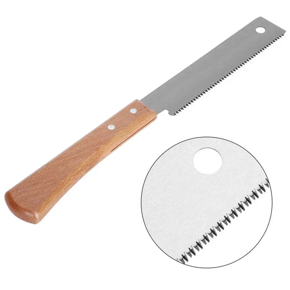 Japanese Style Hand Saw 12In Non-slip Wooden Handle Pull Saw Flush Cut Saw Handsaw Woodworking Plastic Cutting Tool Hand Saw