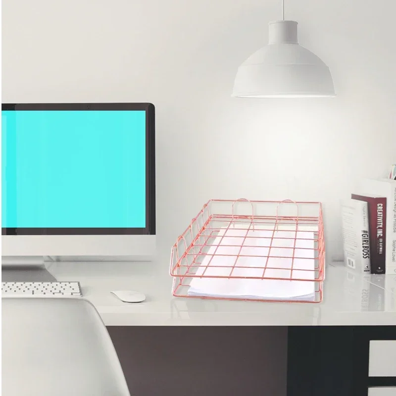 Multi-functional Iron Desk Organizer Storage Basket for Home Office Storage